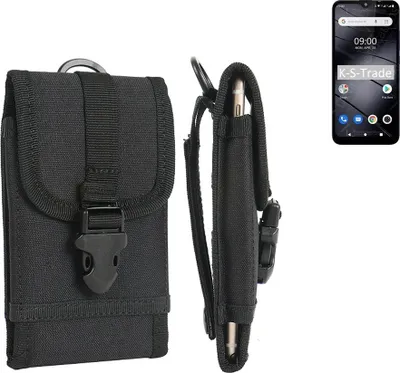 Produktbild von K-S-Trade Holster Handy Hülle kompatibel mit Gigaset GS110 Holster Handytasche Gürtel Tasche Schutz Hülle Robust Outdoor schwarz