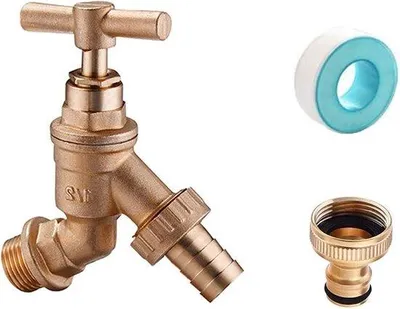 Productafbeelding van Tuinslangaansluiting van messing met een 1/2 inch BSP-aansluiting en een adapter met 3/4 inch schroefdraad - voor irrigatie en tuinslangen
