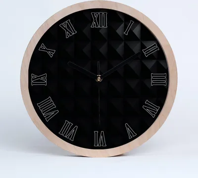 Produktbild von Holzuhr 25fi cm wanduhr - schwarze Spitzen - Abstraktion Hintergrund