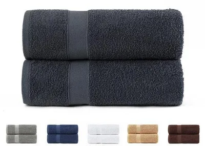 Produktbild von Unyqoos® Duschhandtuch-Set 2er – extra weich & 70 x 140 cm, 100% Baumwolle, 550 g/m², dunkelgrau, hochsaugfähig & schnelltrocknend, waschbar 30°C
