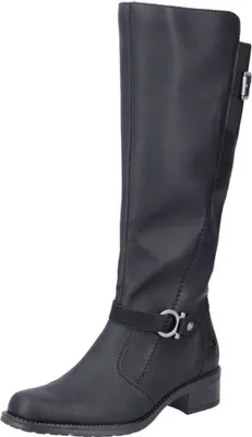 Produktbild von Rieker Damen Stiefel Langschaftstiefel Zierschnalle Z7383, Größe:37 EU, Farbe:Schwarz