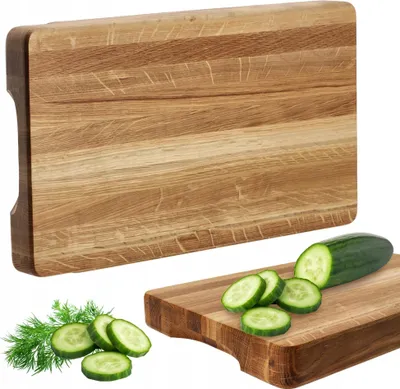 Obrázok produktu pre Doska na krájanie – sekáčka z dubového dreva – 50 × 30 cm – veľká – hnedá