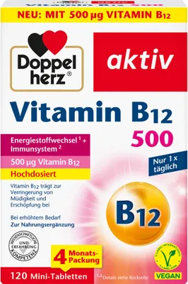 Produktbild von Doppelherz Vitamin B12 500, 120 St TAB