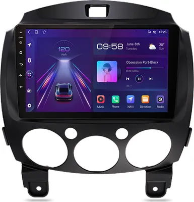 Obrázok produktu pre 2+32G autorádio carplay 9'' Android12 Für Mazda2 2007-2013 GPS Navi DAB BT WIFI SWC RDS DSP 4Kern Andriiod Auto