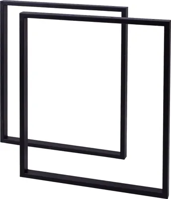 Zdjęcie produktu dla Zestaw metalowych nóg do stołu w stylu loft w kolorze czarnym - 2 sztuki, prostokątne, nowoczesne, stabilne, idealne do stołów, stolików kawowych, biurek, łatwy montaż za pomocą śrub