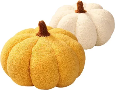 Produktbild von Dekoratives Plüschkissen Kürbisform, 23 cm, Herbstdekoration
