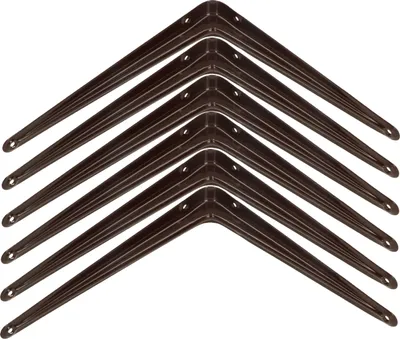 Zdjęcie produktu dla KOTARBAU® Zestaw 6 wsporników pólek 200x150 mm Wsporniki pólek do montazu sciennego Brazowy