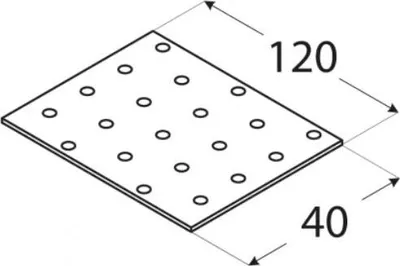 Produktbild von 20x Lochplatte 120 x 40 x 2,00 mm Flachverbinder Holzverbinder verzinkt
