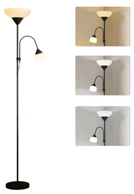 Obrázek produktu pro Stojací lampa HOMCOM s 3 barevnými teplotami, ideální na čtení, černá