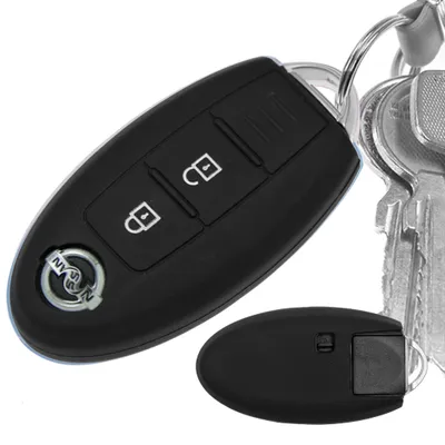 Produktbild von Auto Schlüssel Hülle Silikon Schutz Cover Schwarz kompatibel mit Nissan Juke Micra Note Qashqai Pulsar X-Trail Leaf 3 Tasten KEYLESS SMARTKEY