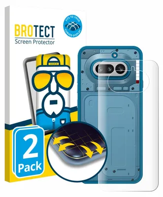 Produktbild von 2x BROTECT Fullscreen Schutzfolie für Nothing Phone (4a) (Rückseite) Displayschutz Folie Fullcover Klar Transparent