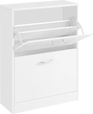 Produktbild von VASAGLE Schuhschrank Schuhregal mit 2 Klappen Schuhkipper 83,5x60x24cm weiß