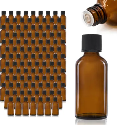 Produktbild von Oputec 143 x 30 ml Braunglas-Tropfflaschen – Apothekerflaschen aus Glas mit Tröpfler – Kleine Glasflaschen mit Schraubverschluss, Großpackung