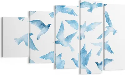 Produktbild von Bild auf Leinwand - Leinwandbild - Vögel digital Wolke Taube - 100x60cm - Wand Bild - Wanddeko - Leinwanddruck - Bilder - Kunstdruck - Wanddekoration - Leinwand bilder - Wandkunst - EG100x60-3125