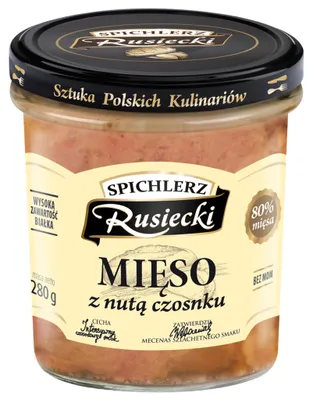 Zdjęcie produktu dla Spichlerz Rusiecki Mięso z nutą czosnku 280g