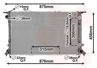 Produktbild von VAN WEZEL 03002309 Kühler Wasserkühler Motorkühler für AUDI Q5 (8RB)