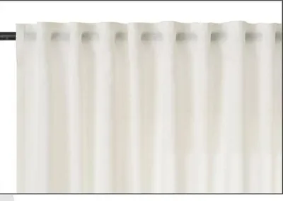 Produktbild von Vorhänge mit Faltenband, 2 Stück, Voile in Leinenoptik | Creme | 135 x 175 cm
