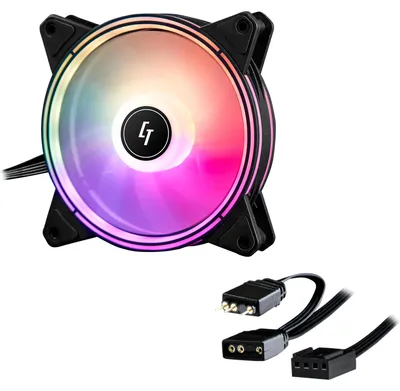 Produktbild von Chieftec NF-1225RGB, Ventilator, 12 cm, 1600 RPM, Schwarz