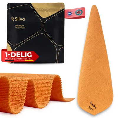Produktbild von Silva Mikrofasertücher in - streifenfreie Fensterputztücher - Reinigungstücher für Küchen, Autos - Orange