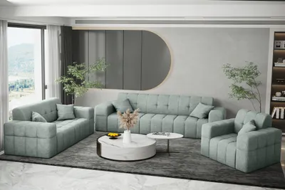 Zdjęcie produktu dla Komplet wypoczynkowy 3+2+1 NIMES tkanina Perfect Harmony miętowy