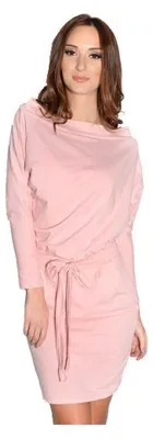 Produktbild von Damen Kleid Langarmn Party Minikleid Schulterfrei Kleid Dress; Puderrosa/2XL/3XL