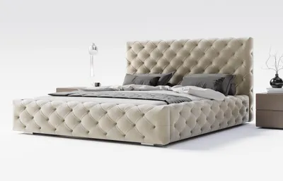 Produktbild von Doppelbett 180x200 cm Paris - Chesterfiled, Samt, Bettkasten - Polsterbett mit Metall-Lattenrost - Beige