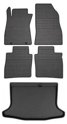 Productafbeelding van Rubberen automatten + kofferbakmat voor Nissan Pulsar C13 vanaf 2014 – 5-delig, zwart, op maat – Wielganizator SolidPRO