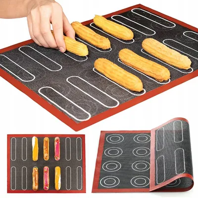 Backmatte für Macarons, 2 Stück, Silikon, 40x30 cm, antihaftbeschichtet