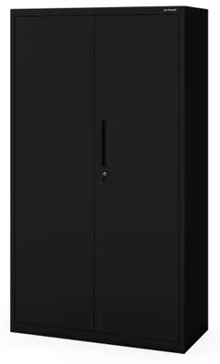 Produktbild von Metallschrank mit Sockel MEGAN 160x90x40cm Schwarz | Büroschrank Aktenschrank Stahlschrank Fachbodenschrank Werkstattschrank
