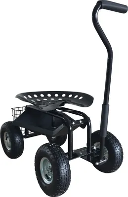 Produktbild von AXI AG22 fahrbarer Rollsitz für den Garten in Schwarz | Gartenwagen / Gartensitz aus Metall bis 150 kg belastbar | Rollwagen für Gartenarbeit mit Ablage