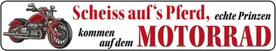 Produktbild von Scheiss auf`s Pferd - Motorrad, Sraßenschild - Magnet, Blech 16 x 3,5 cm, STR-M 007