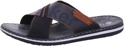 Produktbild von Rieker Herren Pantolette mit gekreuzten Riemen Weite G 21098, Größe:43 EU, Farbe:Blau