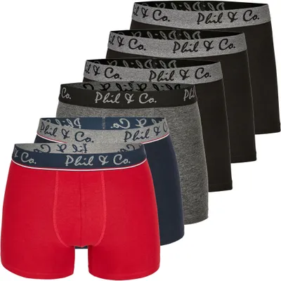 Produktbild von 6er Pack Phil & Co Berlin Jersey Boxershorts Trunk Short Pant FARBWAHL - Farbe: DESIGN 10, Grösse: XL