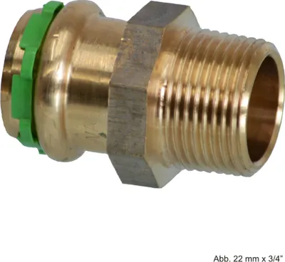 Produktbild von VSH SudoPress Kupfer/Rotguss SP4243GV Übergangsnippel mit AG, 18mm x 3/4"