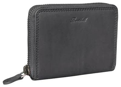 Produktbild von Benthill Kleine Geldbörse Leder | Mini Geldbeutel Damen mit RFID Schutz | Portmonee Slim mit Reißverschluss | Flaches Portemonnaie mit 6 Kartenfächer