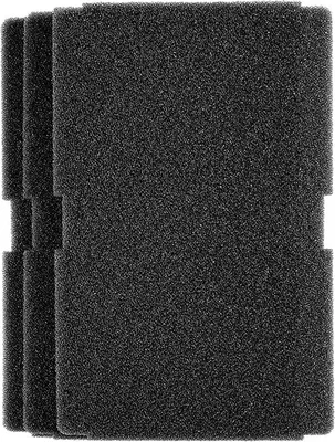 A stack of black foam filters.