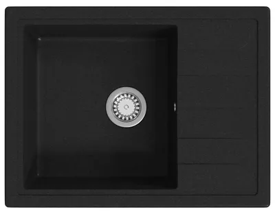Image de vidaXL Evier de cuisine avec trop-plein Ovale Noir Granit