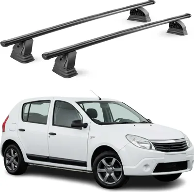 Image de Barres de toit transversales acier pour Dacia Sandero I 2008-2012 Noir 2Pcs