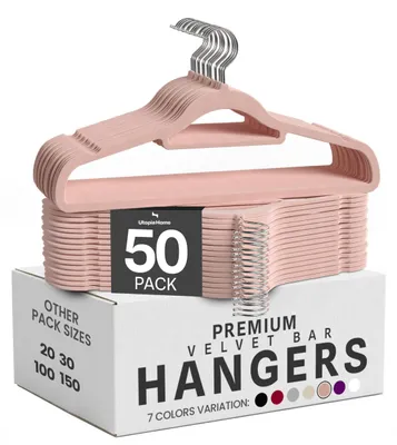 Immagine prodotto di Utopia Home - Grucce di alta qualità in velluto (rosa, confezione da 50)