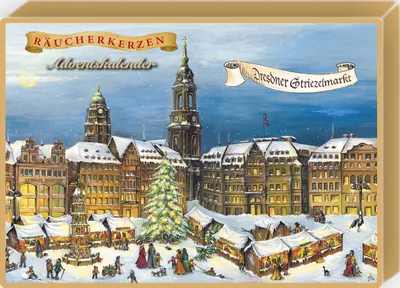 Produktbild von Räucherkerzen Adventskalender 24 Stück Crottendorfer Striezelmarkt Dresden