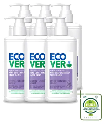 Zdjęcie produktu dla 6 sztuk mydła do rąk Ecover - lawenda i aloes - 250 ml - opakowanie zbiorcze