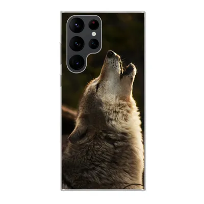 Produktbild von MuchoWow® Handyhülle Schutzhülle Hülle für Samsung Galaxy S22 Ultra Wolf - Grau - Tiere Silikon Softcase Handy Hülle - Abbildung