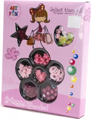 Produktbild von Schmuck Bastelset Kinder Rosa Perlen Armbänder Selber Machen Kreatives Spielzeug