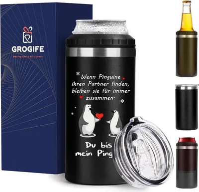 Obrázok produktu pre Termohrnček Grogife 4v1, ideálny darček pre partnera, manžela, 480 ml