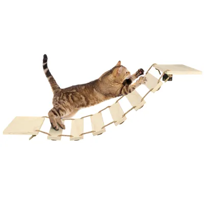 Produktbild von Katzen Kletterwand Katzenmöbel Katzenbrett Katzentreppe Wandmontage Holz für Innenräume