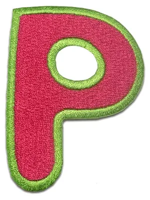 Produktbild von Buchstabe P - 6.2x4.6cm: Alphabet Buchstaben Einzeln Auswählbar - Aufnäher, Bügelbild, Aufbügler, Applikationen, Patches, Flicken, Zum Aufbügeln