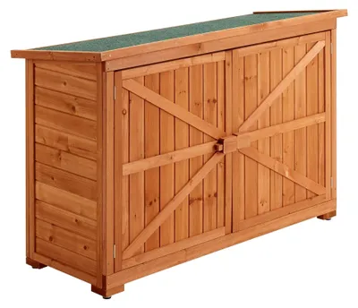 Produktbild von Geräteschrank Kerteminde 88 x 128 x 50 cm mit Kaminholzlager und Brennholzregal