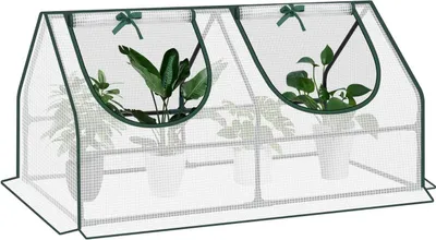 Produktbild von Famanu Foliengewächshaus - Mini Pflanzenhaus mit stabilem Stahlrahmen - 120 cm x 60 cm x 60 cm