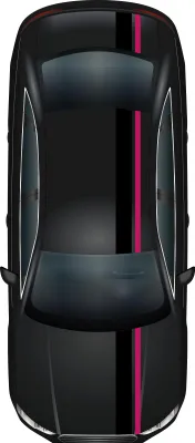 Produktbild von Rennstreifen Set Schwarz Glanz/Pink Streifen Stripes Zubehör Auto Haube Dach