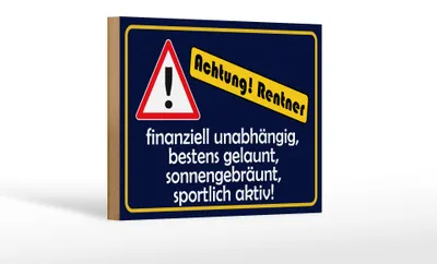 Produktbild von Holzschild Spruch 18x12cm Achtung Rentner